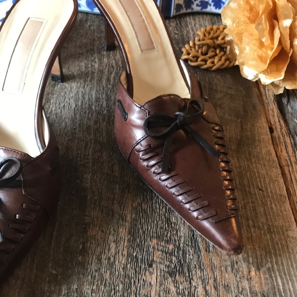 Michael Kors Shoes - Michael Kors Kitten Heels Brown Leather Size 8